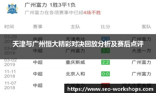 天津与广州恒大精彩对决回放分析及赛后点评